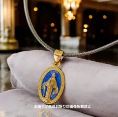 【イタリア工房正規品】ブルーエナメル仕上げ ゴールドミニメダイネックレス