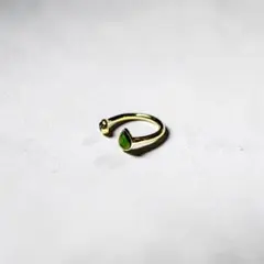 【ハンドメイド】 オープンリング 天然石 グリーンのサムネイル