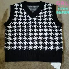 GRL ハウンドトゥース ノースリーブセーター フリーサイズ