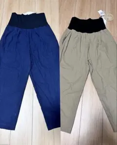 マタニティ ハイウエスト ワイドパンツ 2色セット