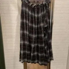 超レア品　Y,s 美品チェック柄ロングスカート フリーサイズ（SALE中）