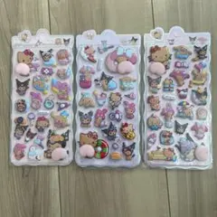サンリオ　日焼け　キティ おしりシール　3枚セット 桃シール　メロクロ
