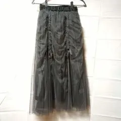 GRL 2Wayチュールドロストフレアスカート 【gn169】Fサイズ