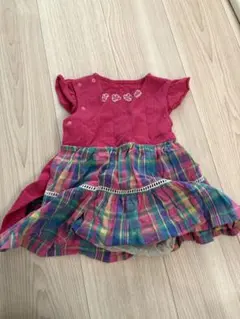 コンビミニ　マドラスチェック　ワンピース