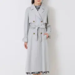 【新品タグ付き】撥水ロングトレンチ サックスブルーのサムネイル