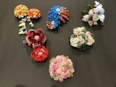 つまみ細工花飾り　8点セット