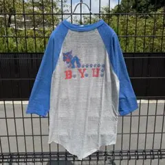 70s ビンテージ USA製 BYU ラグランスリーブT 七分袖のサムネイル