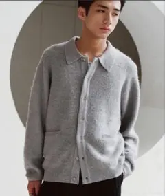 MOHAIR BLEND KNIT SHIRT CARDIGAN