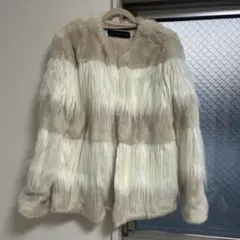 ほぼ 미사용 ZARA フェイクファーコート 베이지