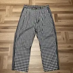 QUOLT チェック柄パンツ ブラック・ホワイト