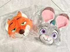 カルディ　ズートピア立体フェイスポーチ　ニック　ジュディ ぬいぐるみ　チャーム