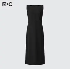 ユニクロCクレープジャージー ワンピース Sブラック