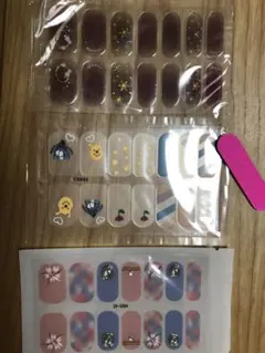 ネイルシール　ジェルネイルシール　やすり　3枚セット　プーさん　ディズニー