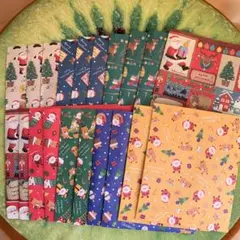 送料無料 ⑧ラッピング紙袋20枚セットクリスマス柄ギフト