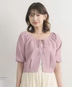 RETRO GIRL ジャガード袖パフTee ピンクのサムネイル