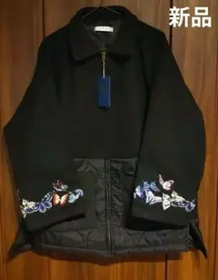 新品 未使用　iS ScoLar 　イズスカラー 蝶 刺繍 異素材 コート