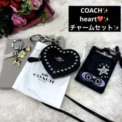 COACHコーチ 手帳型チャーム フォトフレーム ブラック ハート シグネチャー coach チャーム 手帳 フォトフレーム フラワー ビジュー シグネチャー