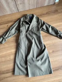 ナノユニバース　ロングトレンチコート　カーキ