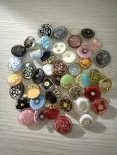 昭和レトロ 多色装飾ボタンセット