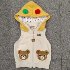 ミキハウス　フード付き　ベスト　プッチーくん　MIKI HOUSE 80cm