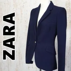 【ZARA】ザラ　紺ブレ　金ボタン　１つボタン　1Bジャケット【レディースXS】
