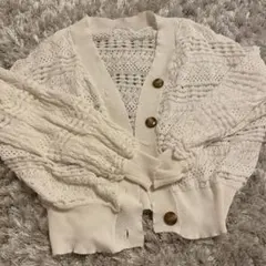 ホワイト レース編み カーディガン