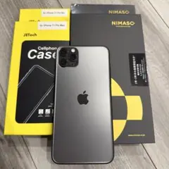 iPhone11ProMax 256GB スペースグレー ケース、フィルム付き