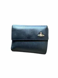 【価格交渉承ります】ブラック ゴールド レザー 三つ折り財布