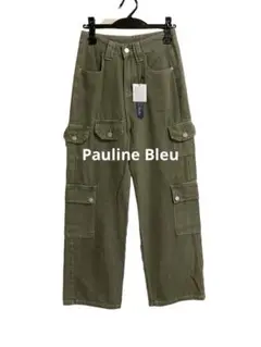 新品【Pauline Bleu 】デニムカーゴパンツ M カーキ