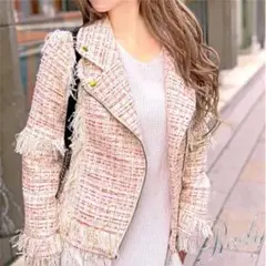 Rady ジャケット ツイード ピンク ライダースジャケット Sサイズ