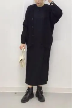 GU リブIラインワンピース（長袖）