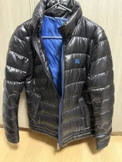 極美品 バーバリーブラックレーベル 4WAY ダウンジャケット 騎士ロゴ刺繍 青