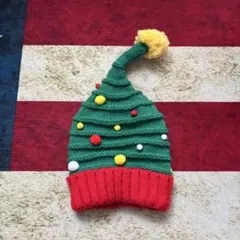クリスマスツリー風ニット帽 クリスマス ビーニー サンタクロース パーティー用