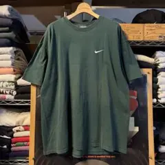 90s NIKE 刺繍ロゴ Tシャツ XL フェード グリーン ヴィンテージ