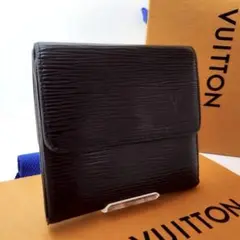 極美品 ルイヴィトン エピ 二つ折り 財布 ウォレット ブラック レザー