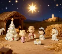チャーリー・ブラウン クリスマスフィギュアセット　PEANUTS