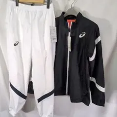 【新品】ASICS ウインドブレーカー 上下セット S ウォームアップウェア 黒