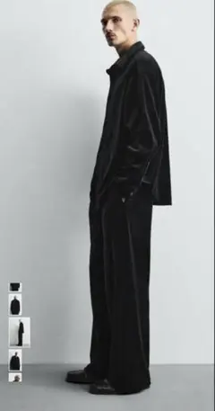 ZARA ベルベットリラックスフィットシャツジャケット Mサイズのサムネイル