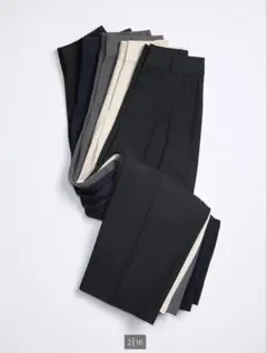 タックワイドパンツ 2026年度春秋商品　ネイビー