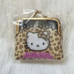 ハローキティ PVCがま口ポーチ ヒョウ柄　【新品・未開封】