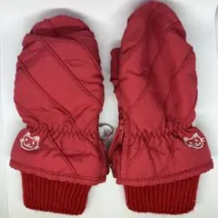 手袋 子供 グローブ 幼児 キッズ 猫 刺繍ミトン 赤　3〜4才 スノーグローブ