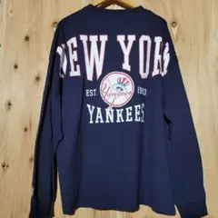 New York Yankees 長袖カットソー ネイビー XL