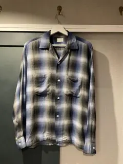 実寸L 青グラデ 60s TOWNCRAFT Ombre plaid rayonのサムネイル