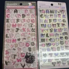 【正規品】　クロミちゃん　キティー　ボンボンドロップシール文字　2点セット
