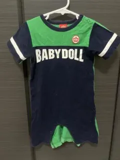 BABYDOLL 半袖ロンパース 90cm ネイビー/グリーン