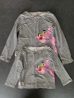 H&M 姉妹お揃いピンクパンサー 長袖カットソー 2枚セット　110 130