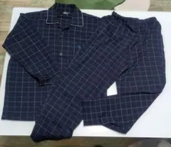 POLO ネイビー チェック柄 長袖ルームウェア