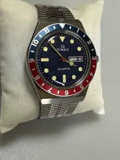 TIMEX Q ブルー×レッド TW2T80700【動作確認済・新品電池】ペプシ 