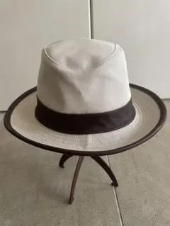 ⭐️HERMES⭐️エルメス ハット 麻 リネン ブルー 57 フランス製
