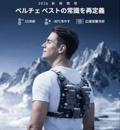 ペルチェベスト 26年最新型・-30℃ ・ 1秒瞬冷・10000mAhバッテリー
